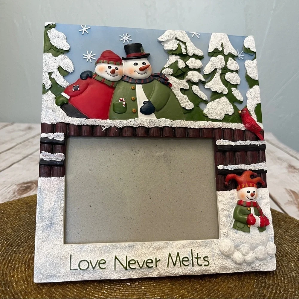 Love Never Melts Snowman Photo‎ Picture Frame